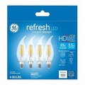 Current GE Lighting 240124 5.5W Candle Shape Daylight Light Color Clear Bulb; Pack of 4 240124